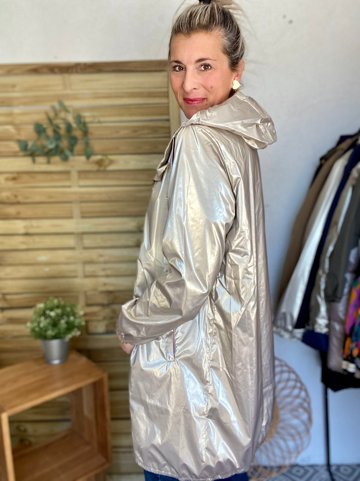 Imperméable mi-saison doublé SOLINE LONG - Doré - LAURA JO - FIN DE SÉRIE
