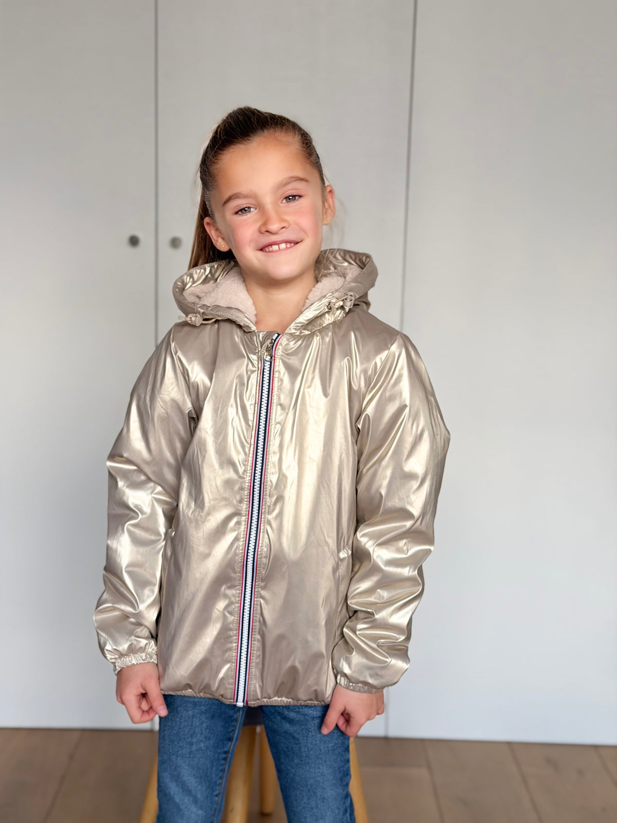 LAURA JO - Parka Imperméable mixte LOUIS.E KIDS Sherpa - Doré