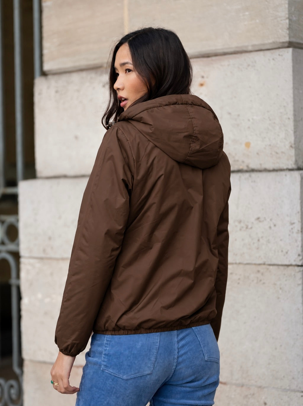 LAURA JO - Parka Imperméable LOUISE COURT fourré - Chocolat