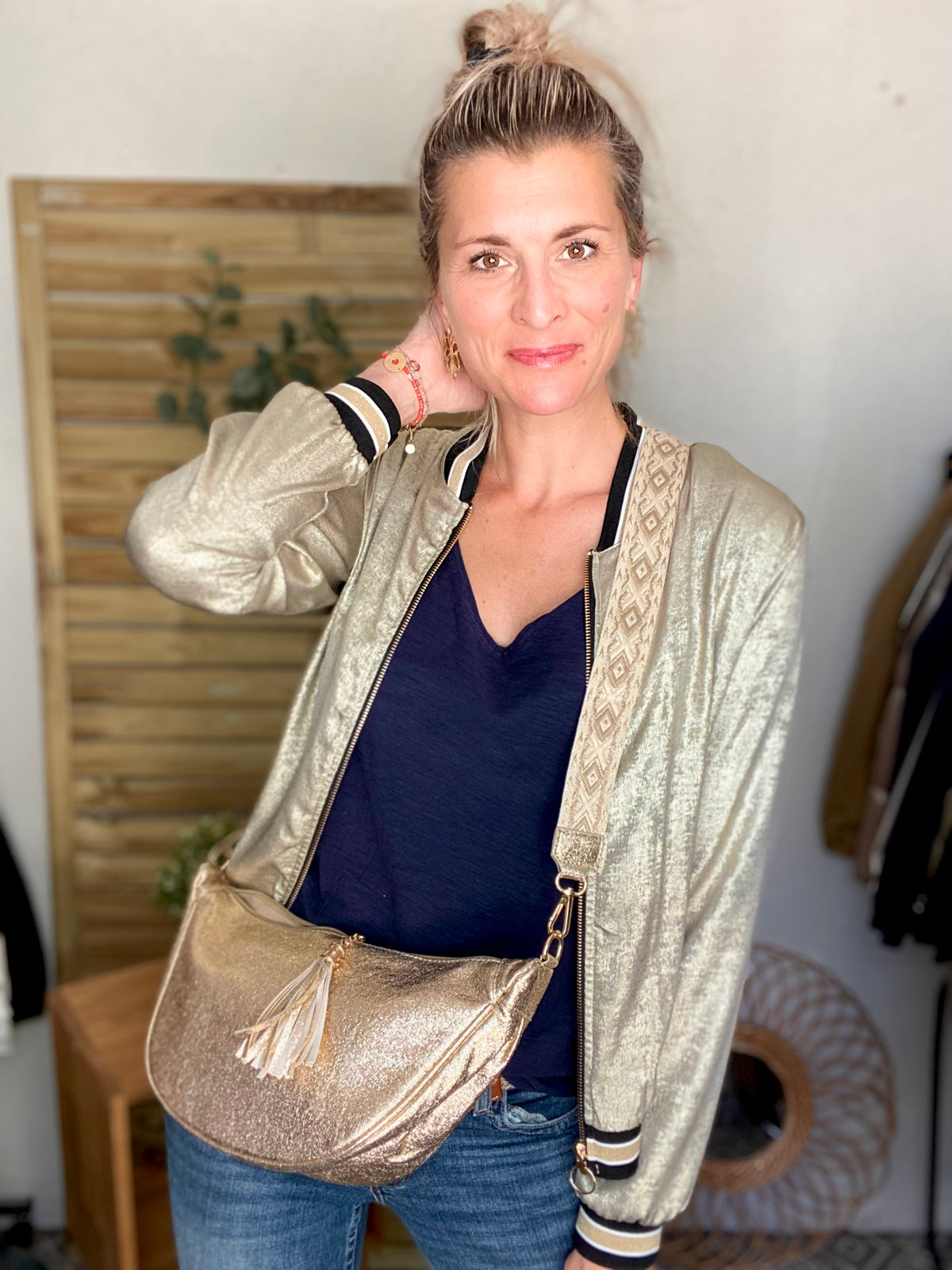 Veste bombers léger EMILY - Doré