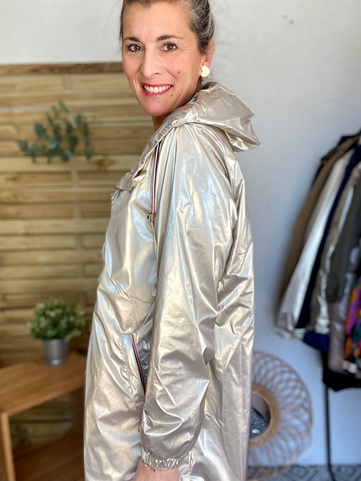 Imperméable mi-saison doublé SOLINE LONG - Doré - LAURA JO - FIN DE SÉRIE