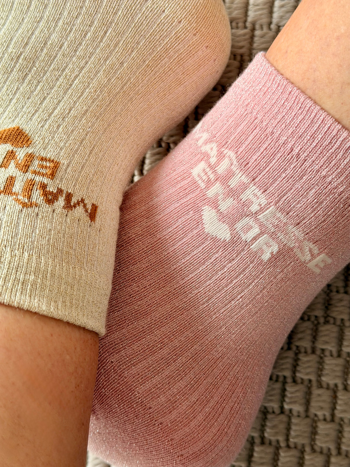 Chaussettes scintillantes glitter ZIA - Maîtresse / Maman / Amoureuse