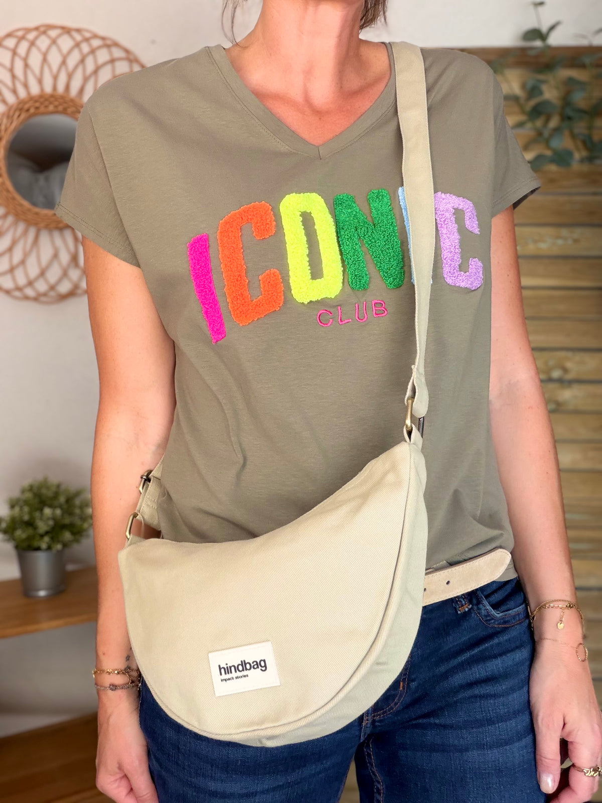 HINDBAG ANDRÉA - Sac banane demi-lune Argile - DÉSTOCKAGE