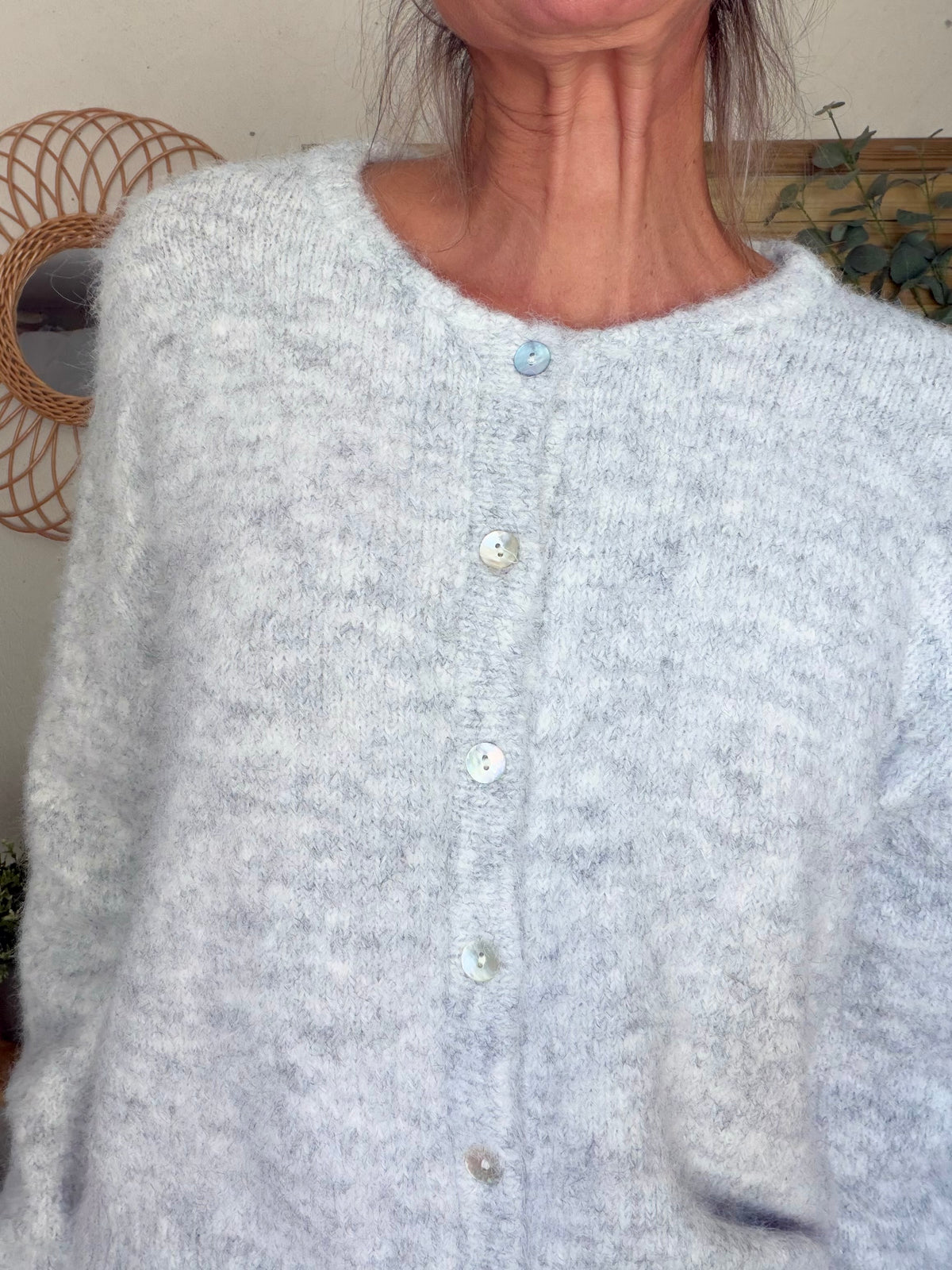 Gilet en maille MERYL - Gris chiné