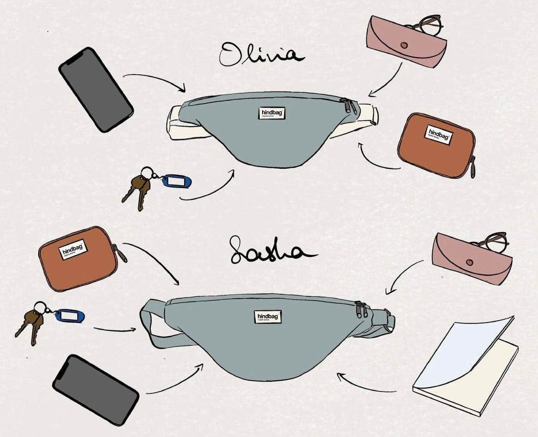 HINDBAG OLIVIA - Sac banane Denim gris foncé