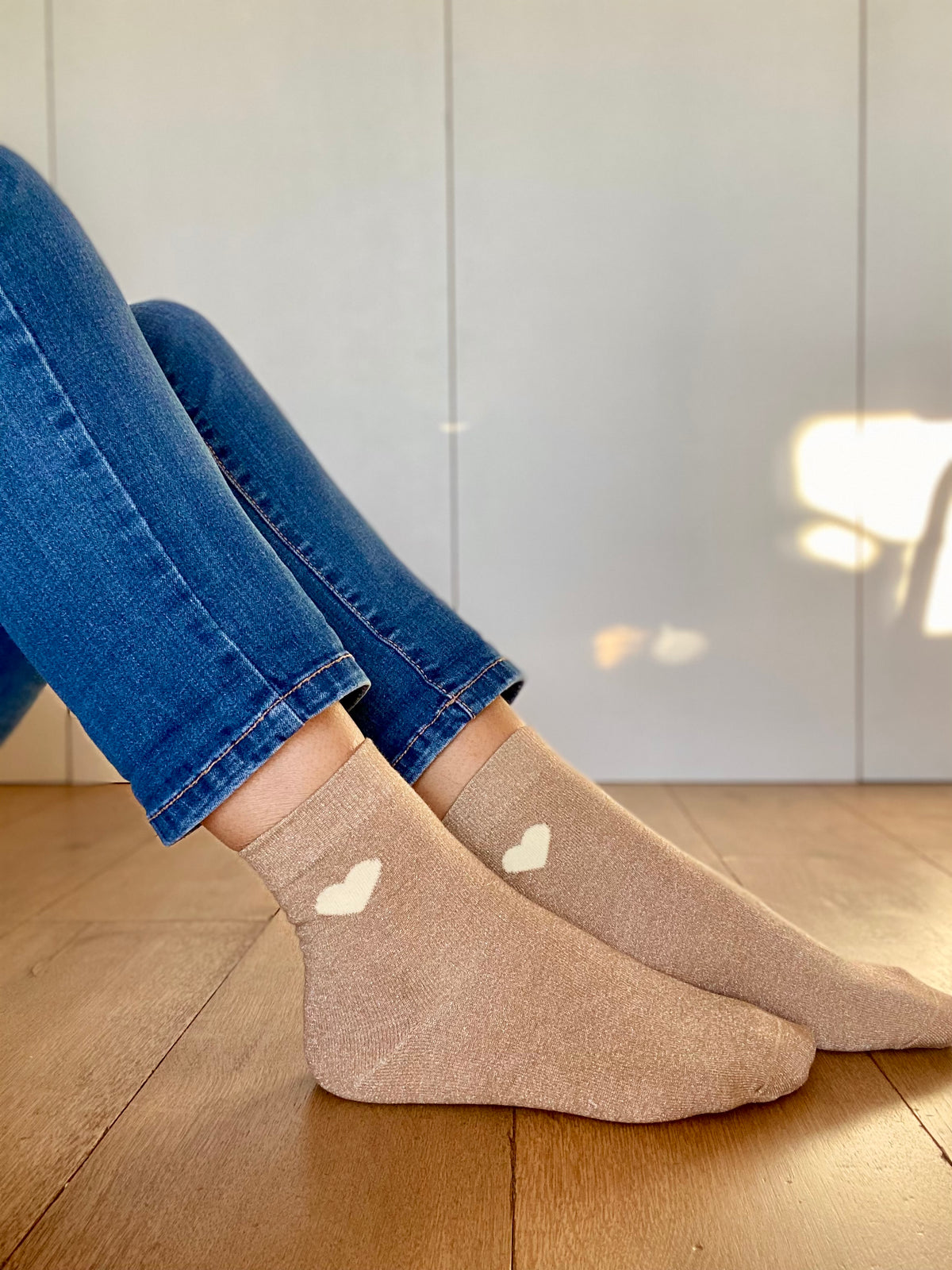 Chaussettes scintillantes glitter ZAHO - Coeur ❤️💛 FIN DE SÉRIE