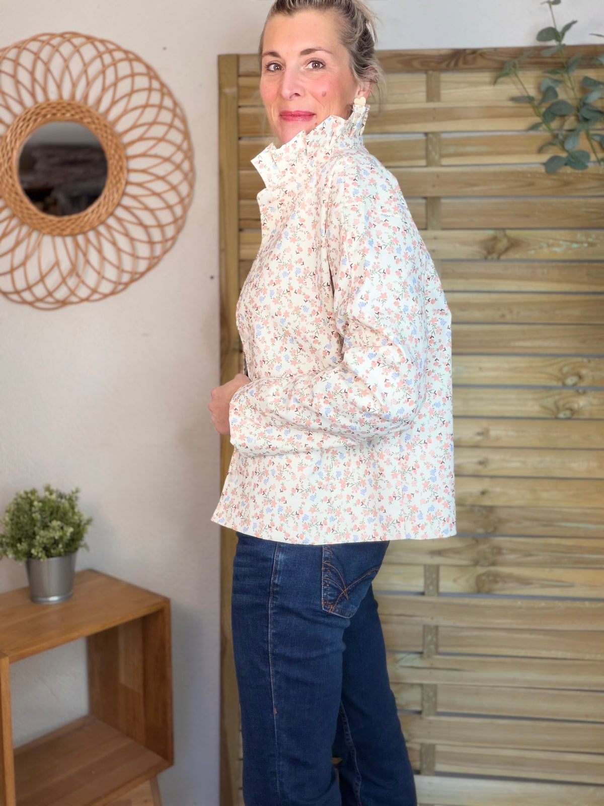 Veste col victorien NICKY Fleurie - FIN DE SÉRIE