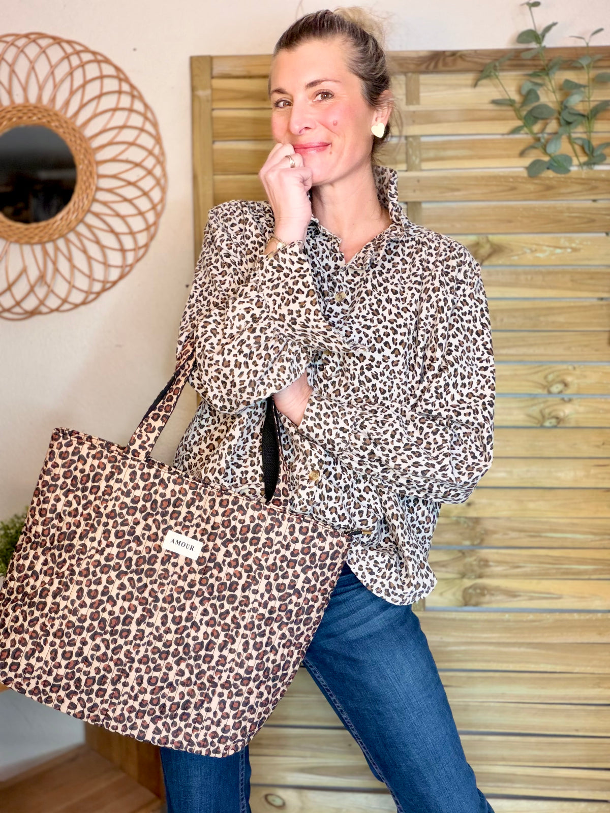 Sac cabas imprimé PIERCE - Léo 🐆 - FIN DE SÉRIE