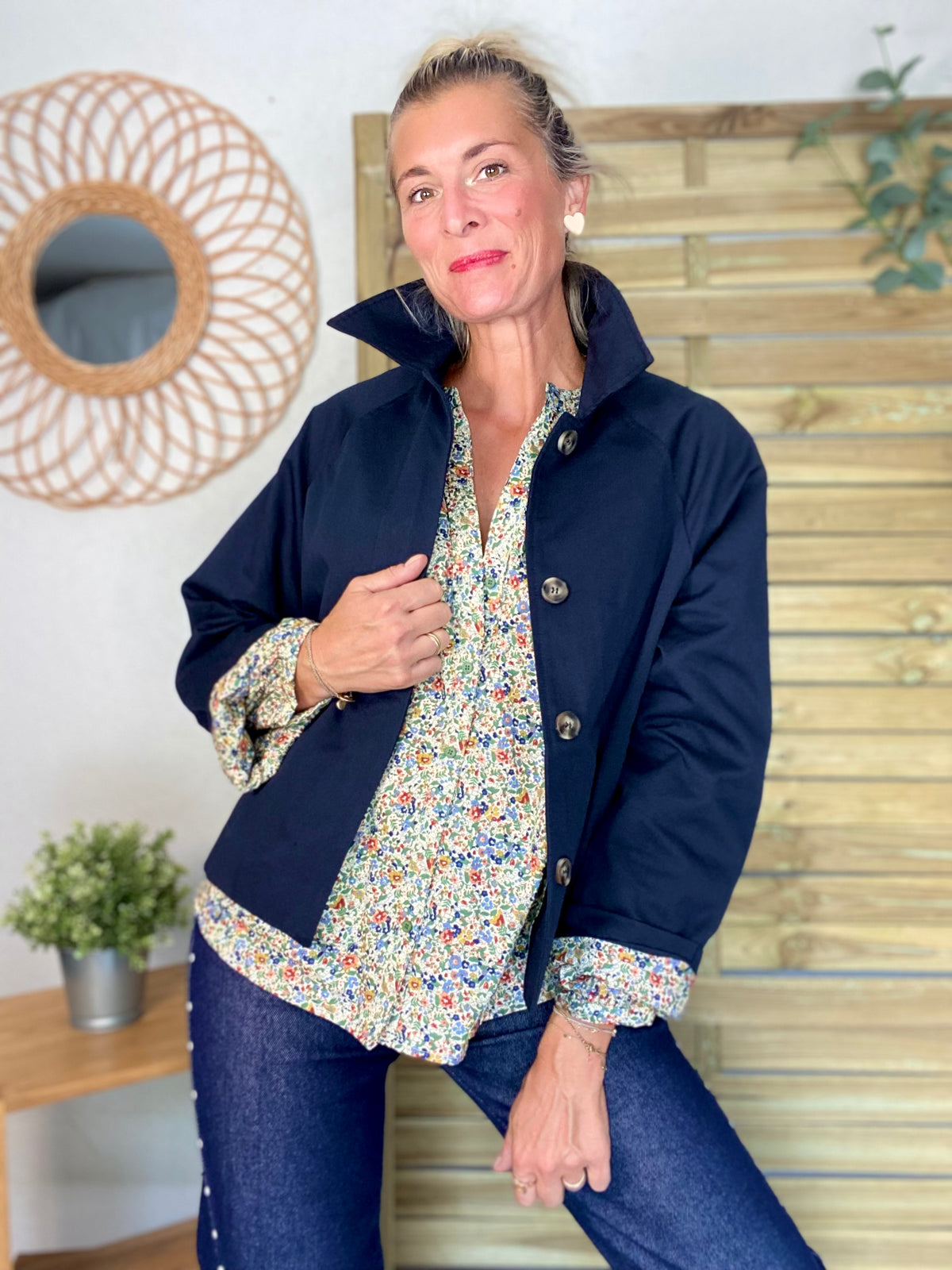 Chemise ample Liberty vert SYBILLE - FIN DE SÉRIE