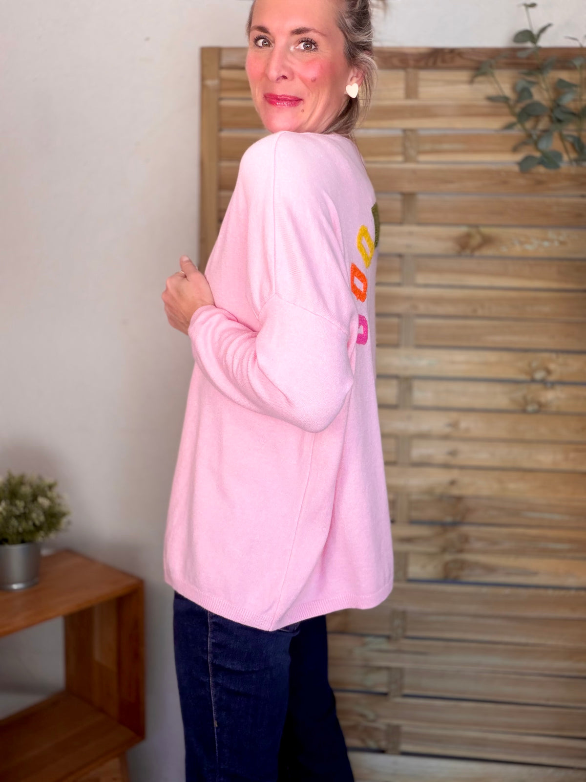 Gilet GOOD VIBES rose - AVIDA - FIN DE SÉRIE