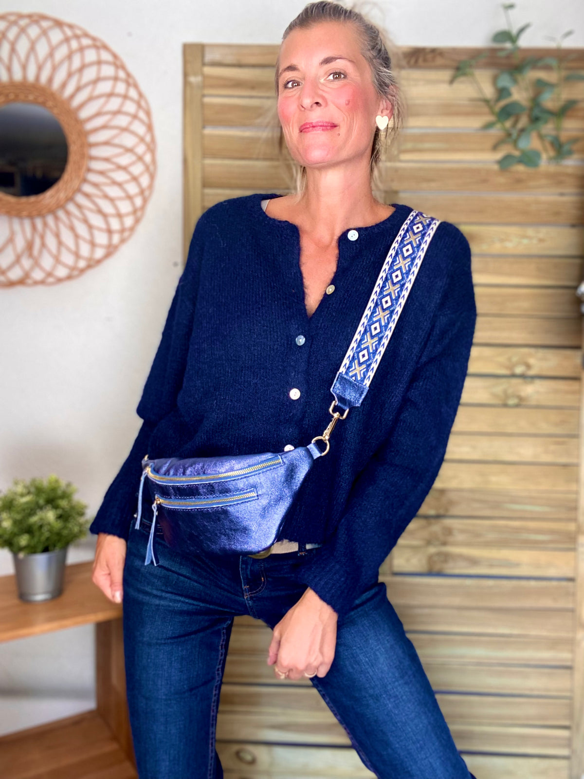 Gilet en maille MERYL - Bleu marine