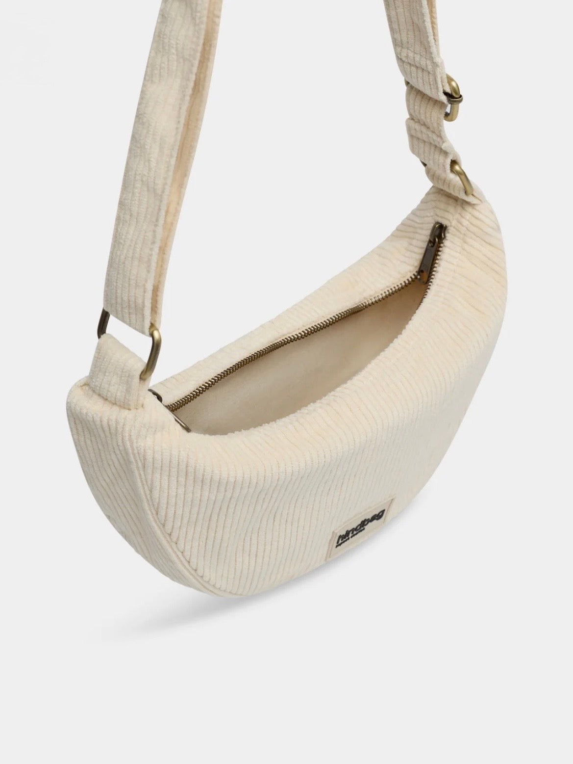 HINDBAG ANDRÉA - Sac banane demi-lune Velours beige