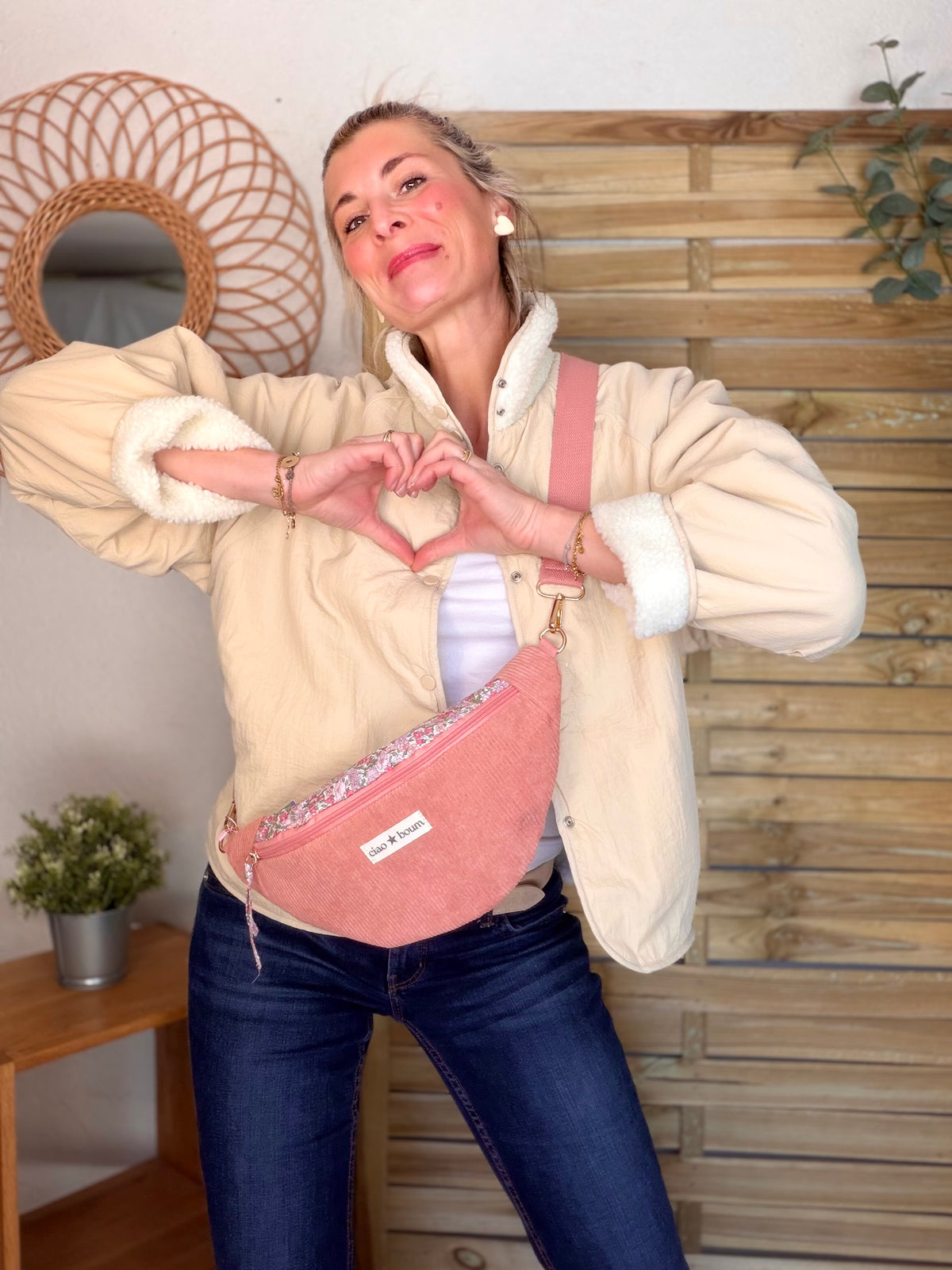 Veste matelassée réversible Sherpa AMÉLIE Beige