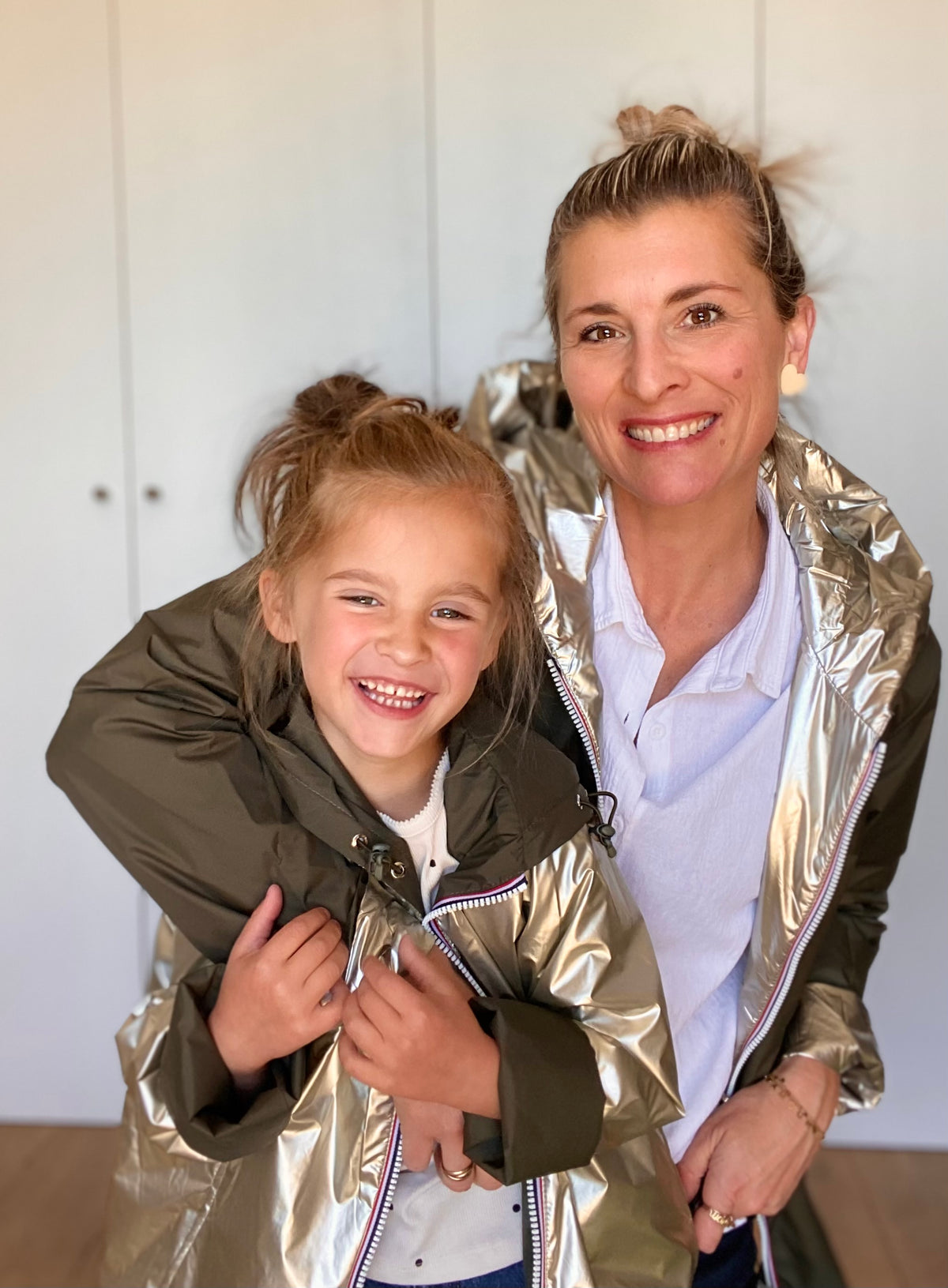 Imperméable réversible rembourré LOUISON KIDS enfant (mixte) - Kaki / Doré • DÉSTOCKAGE sur Taille 6 ans