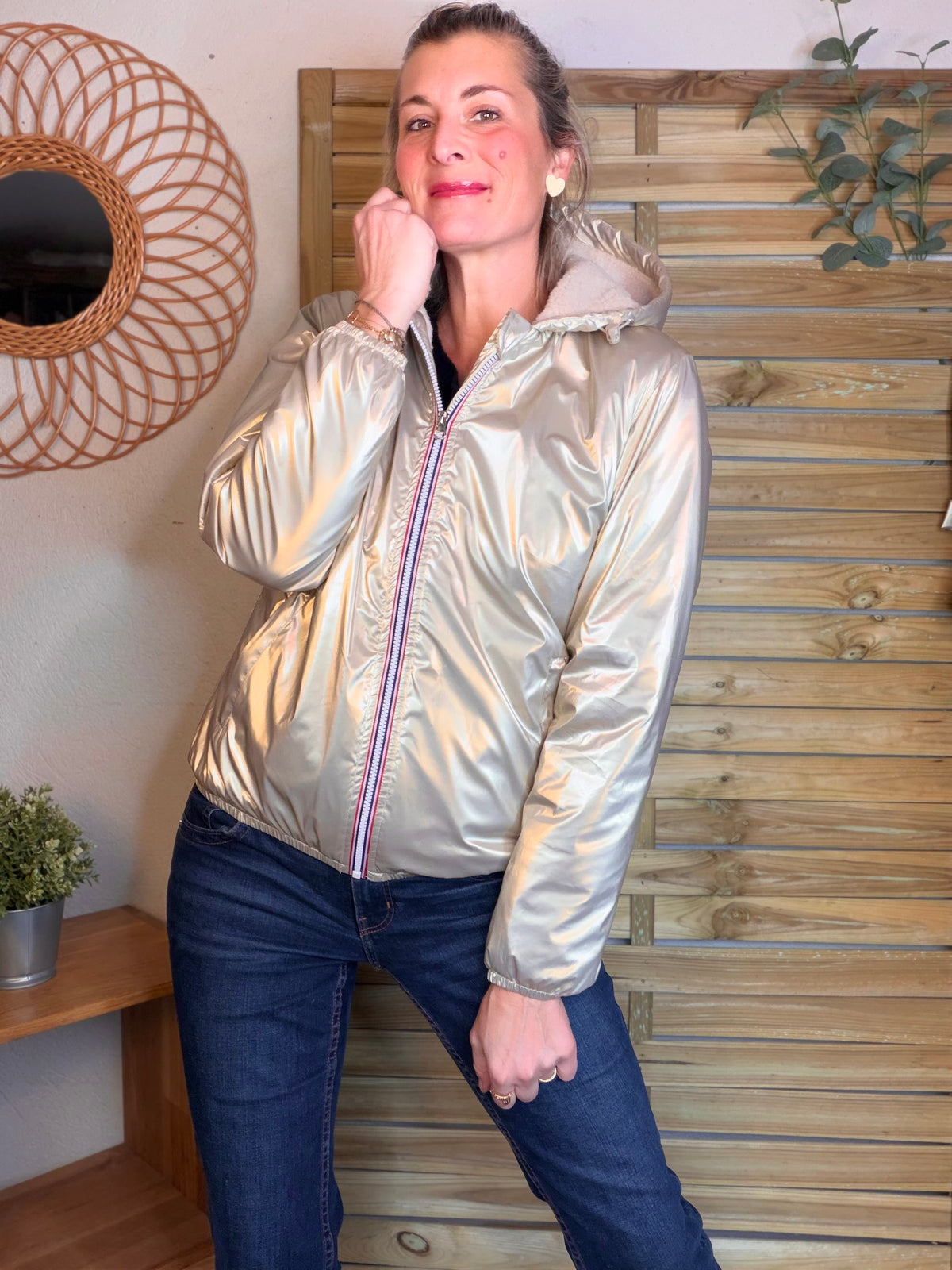 LAURA JO - Parka Imperméable LOUISE COURT sherpa - Doré