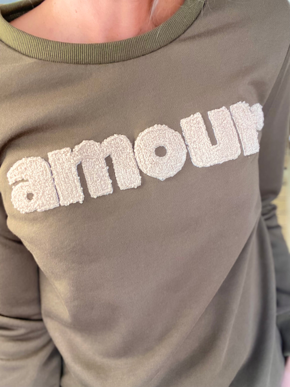 Sweat amour DORIA - Kaki / Beige