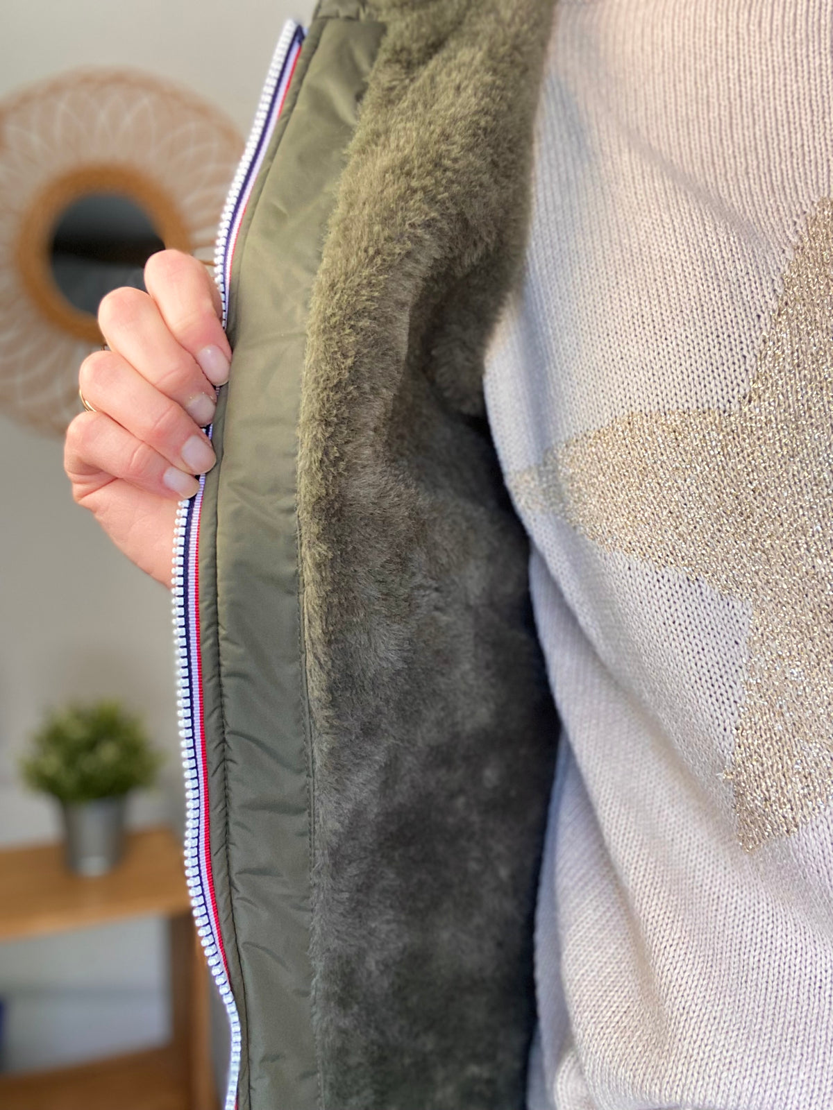 LAURA JO - Parka Imperméable LOUISE LONG fourré - Kaki