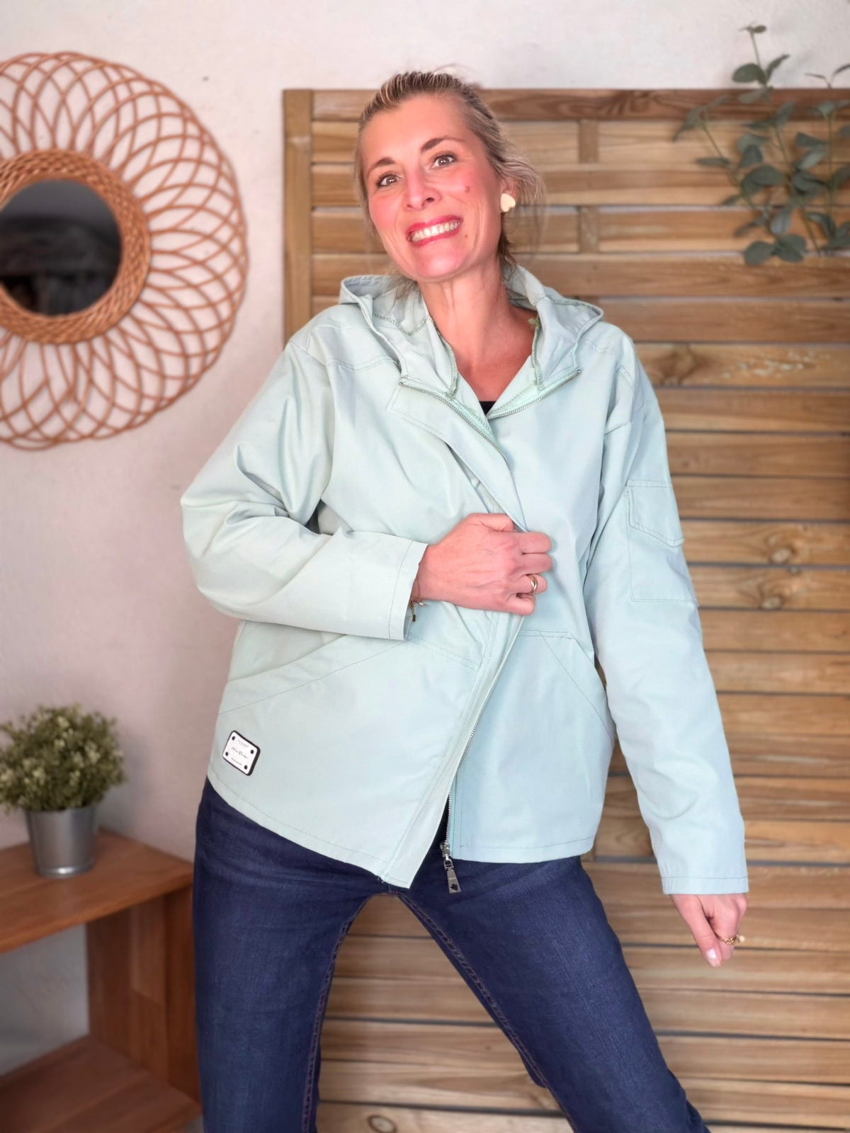 Veste Coupe vent court LIZZIE - Vert d’eau - FIN DE SÉRIE