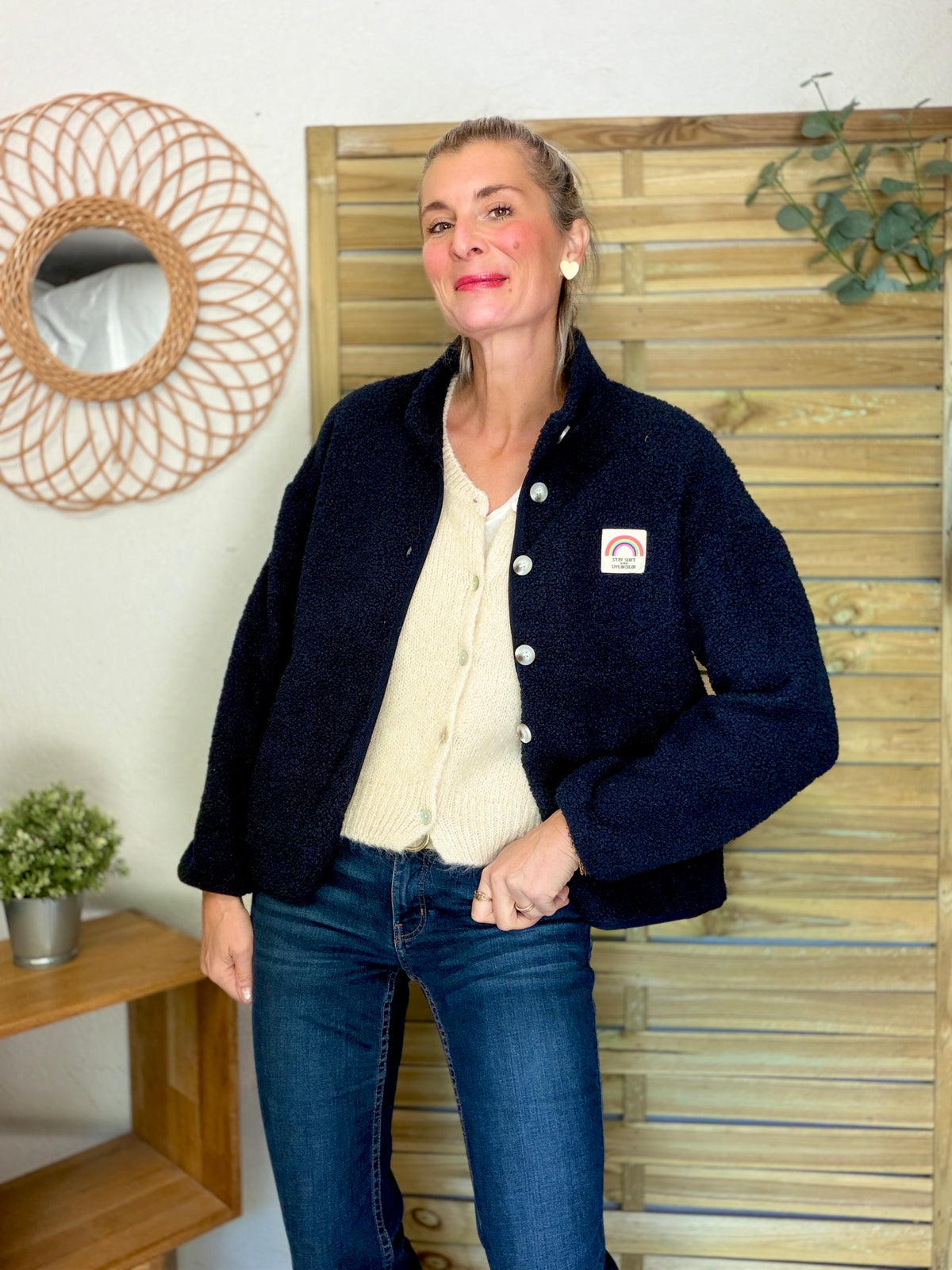 Gilet sans manche en maille laine et mohair AVERY Beige
