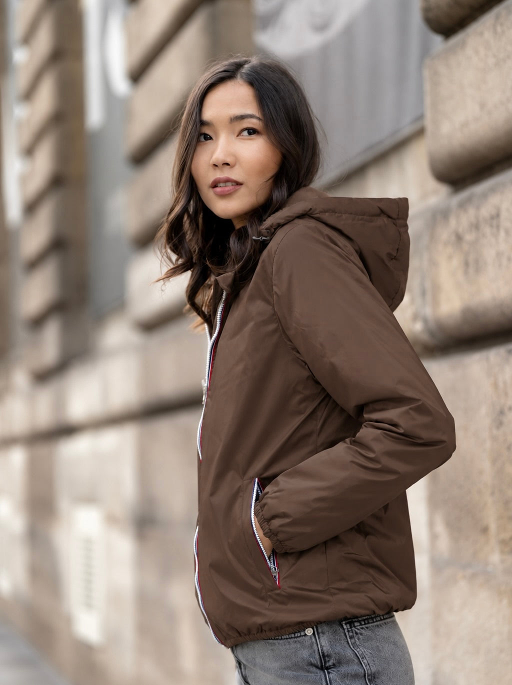 LAURA JO - Parka Imperméable LOUISE COURT fourré - Chocolat