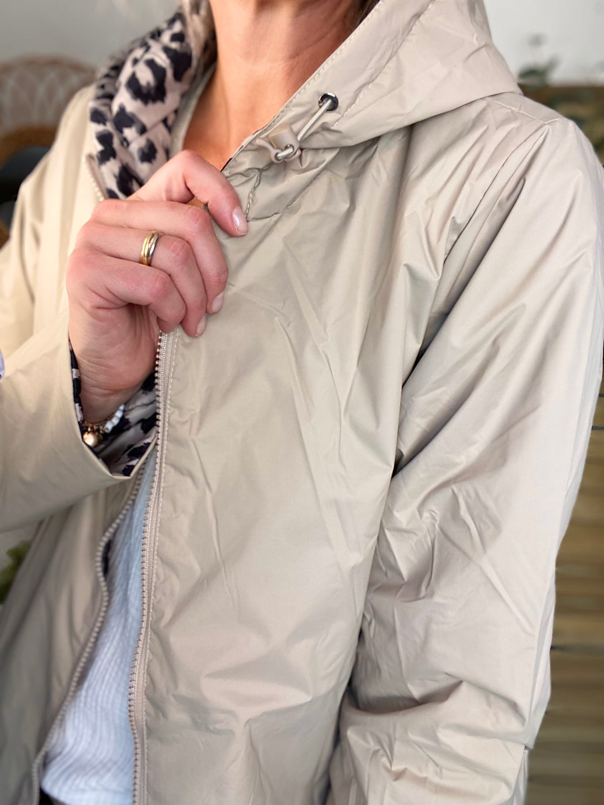 LAURA JO - Imperméable réversible rembourré LOUISON LONG - Beige / Léo