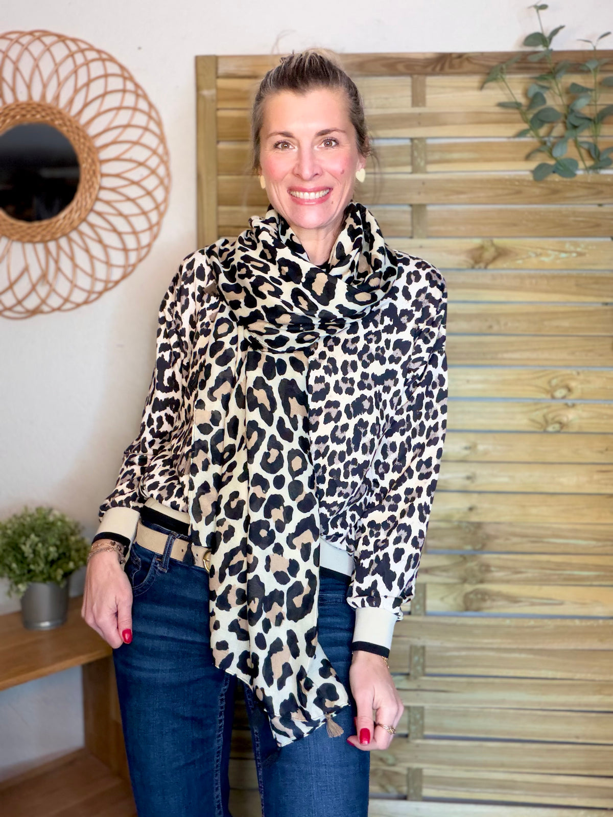 Sweat imprimé Léo 🐆 ÉGLANTINE