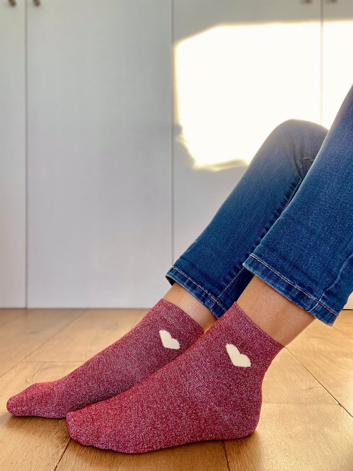 Chaussettes scintillantes glitter ZAHO - Coeur ❤️💛 FIN DE SÉRIE