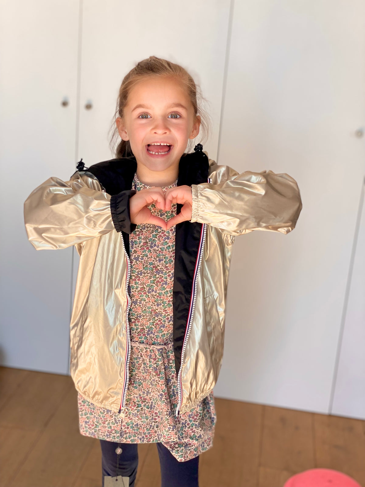 LAURA JO - Imperméable réversible léger GARANCE KIDS enfant (mixte) - Noir / Doré (DÉSTOCKAGE sur Taille 6 ans)