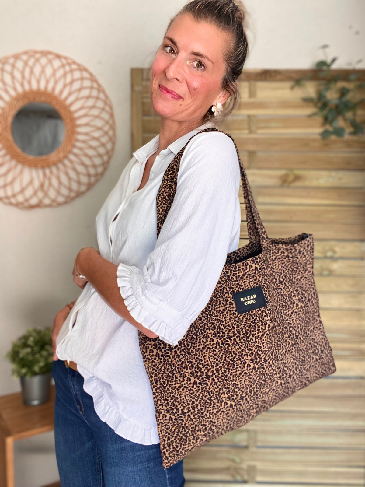 Tote bag LOLA - Motif Léopard 🐆