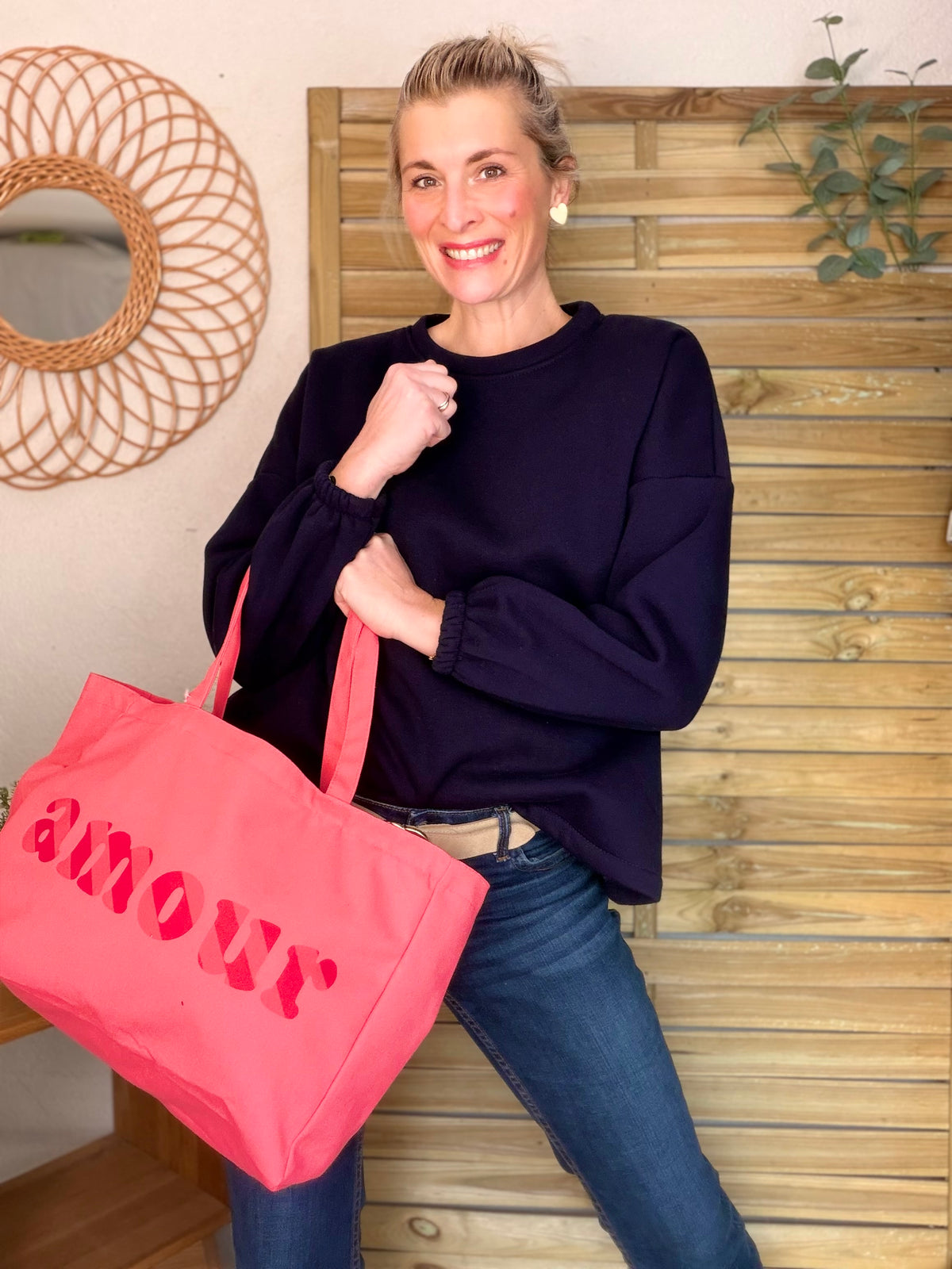 Grand cabas Tote bag uni amour BELLY
