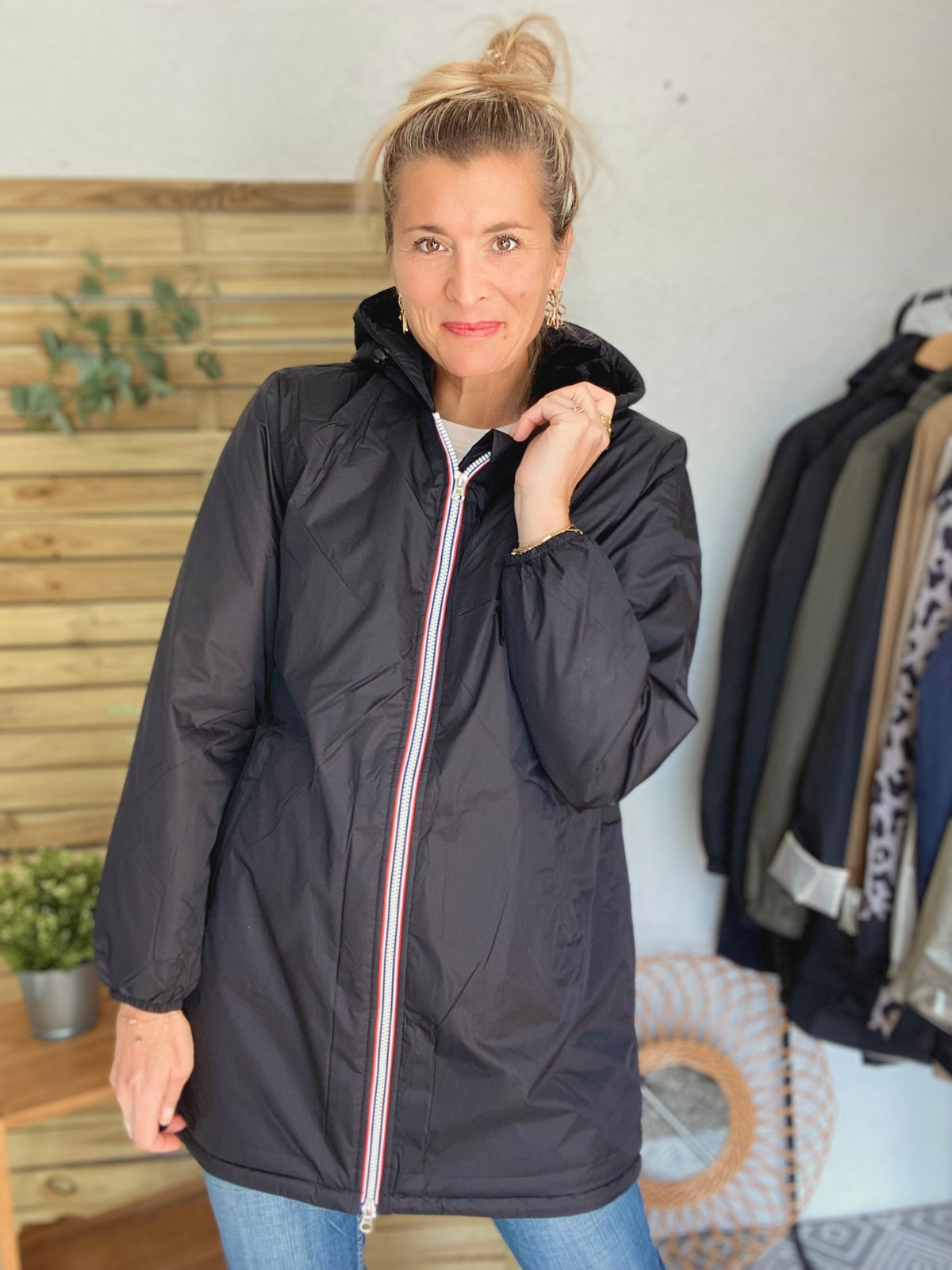 LAURA JO- Parka Imperméable LOUISE LONG fourré - Noir