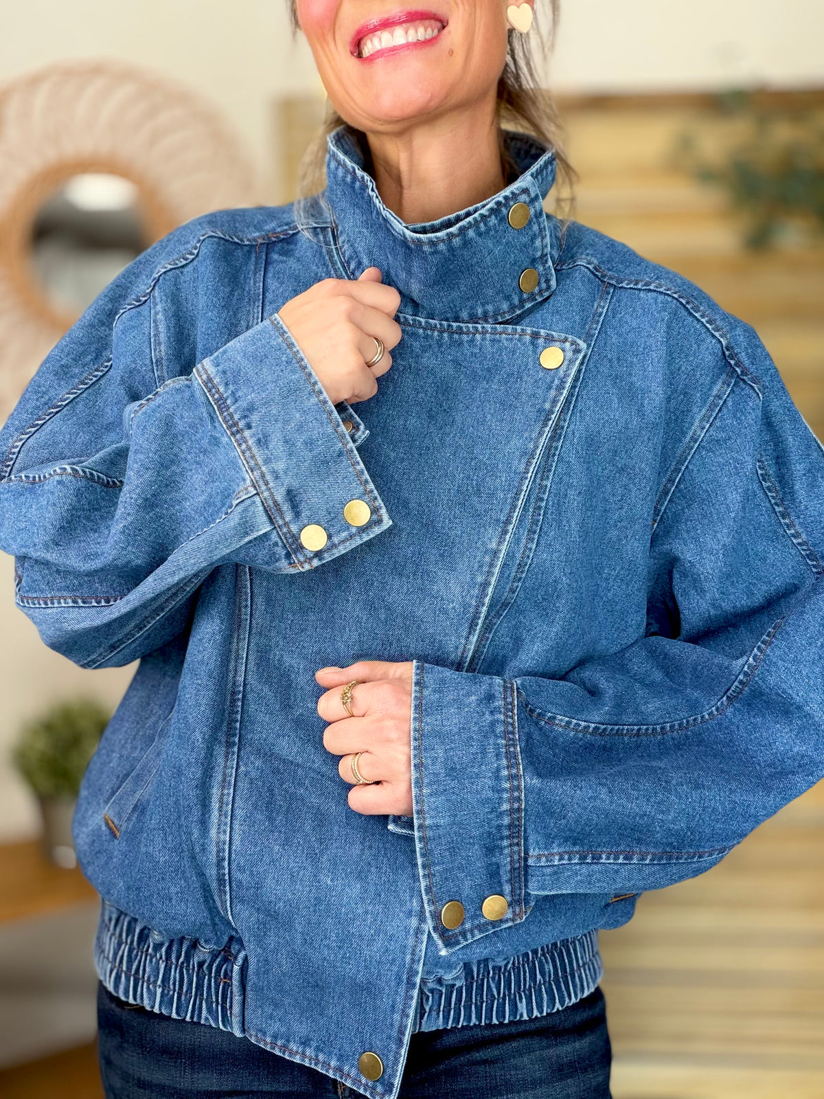 ⚡️ ARRIVAGE • Veste en jean oversized col montant ARIANE