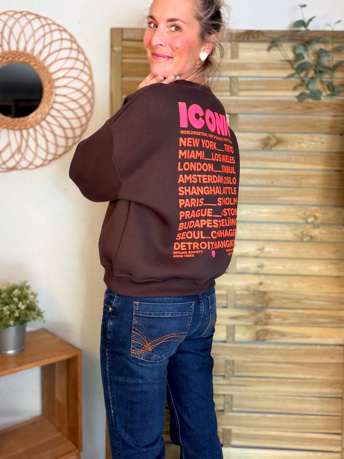 Sweat ICONIC molleton CAPUCINE - Chocolat