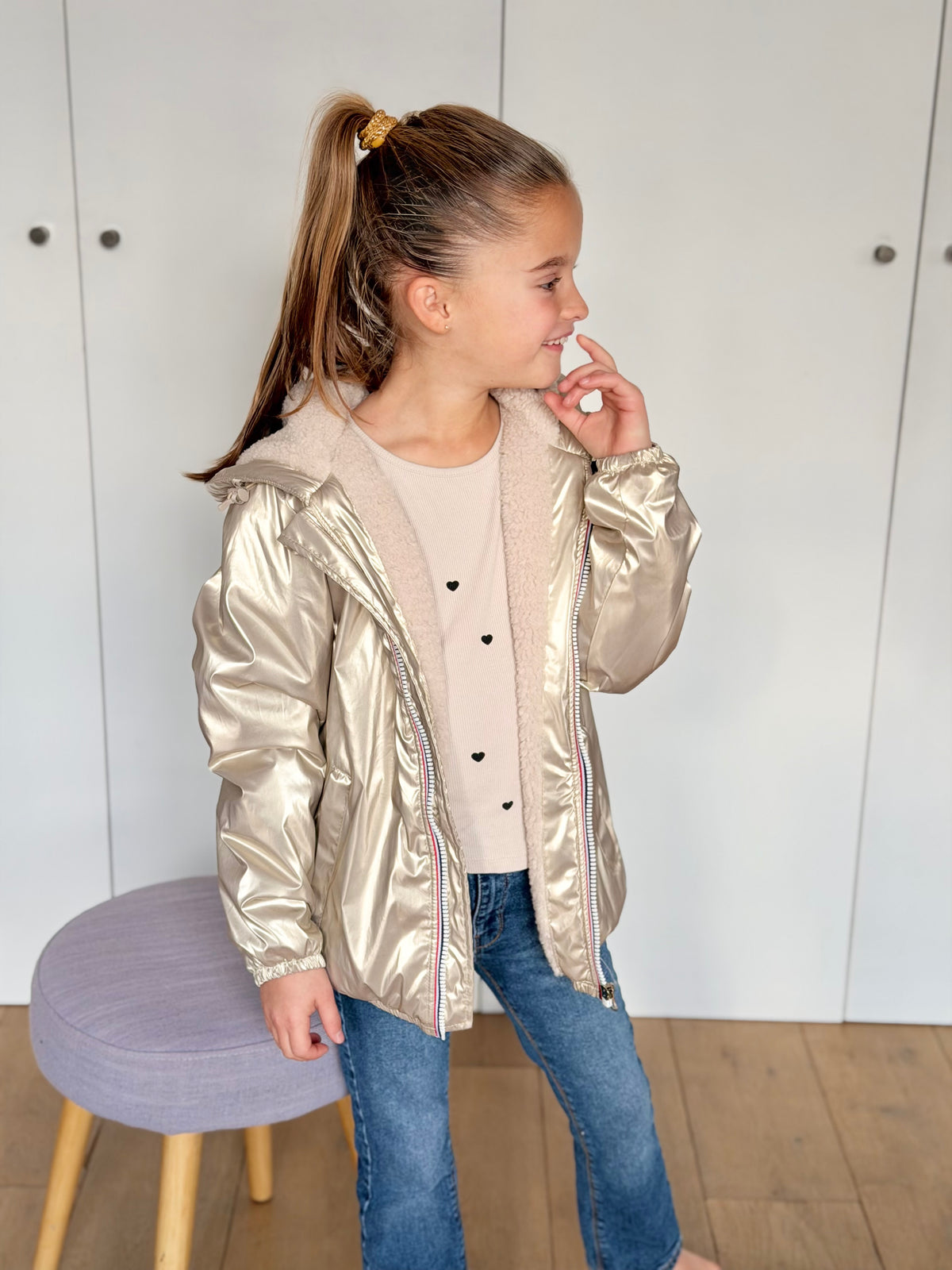 LAURA JO - Parka Imperméable mixte LOUIS.E KIDS Sherpa - Doré