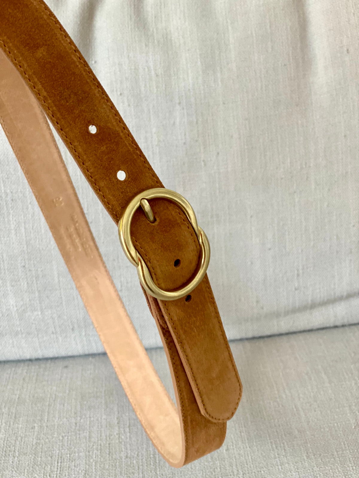 Ceinture boucle laiton - ANGIE - Camel
