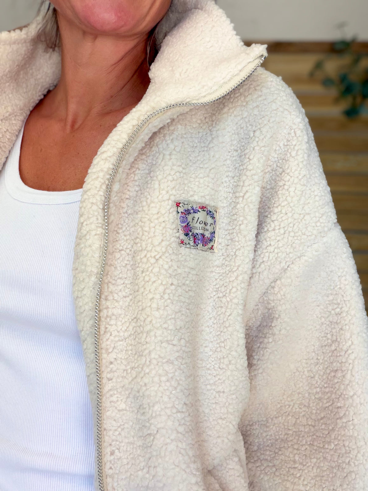 ⚡️ ARRIVAGE • Veste teddy Sherpa zippée LÉONIE Écru