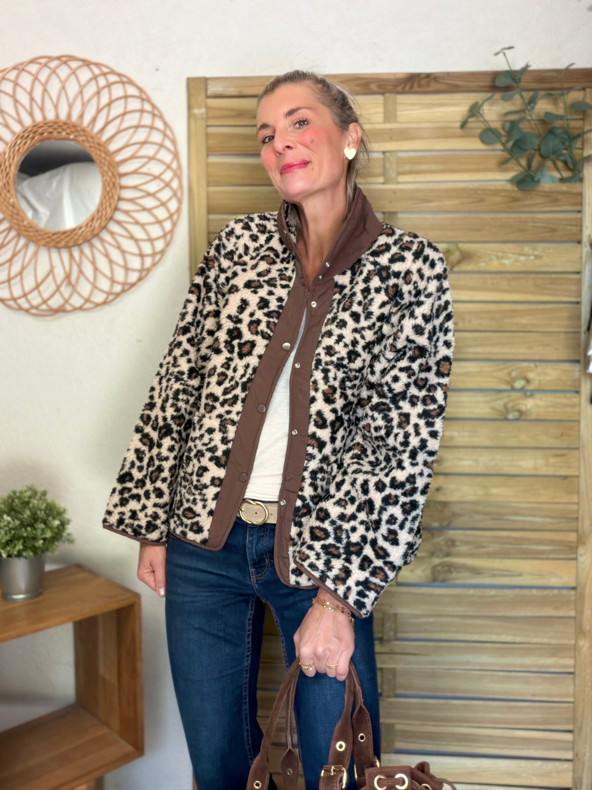 Veste matelassée réversible Sherpa AMÉLIE Choco / Léo