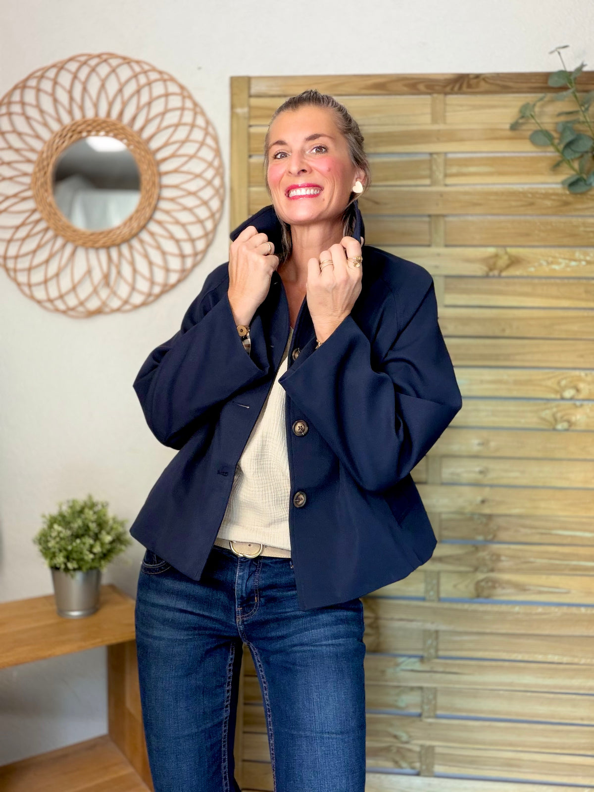 ⚡️ ARRIVAGE • Veste Trench, doublure à carreaux DANA Bleu marine