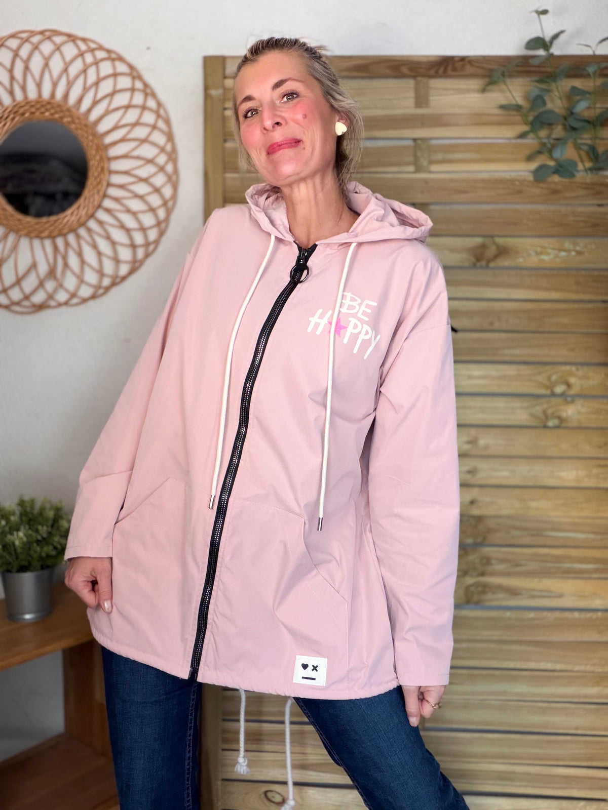 Veste Coupe vent long LESLIE - Rose clair - FIN DE SÉRIE