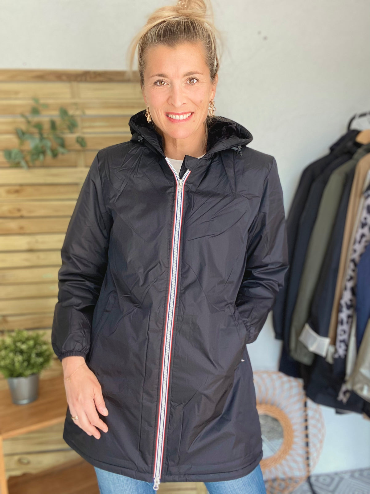 LAURA JO- Parka Imperméable LOUISE LONG fourré - Noir