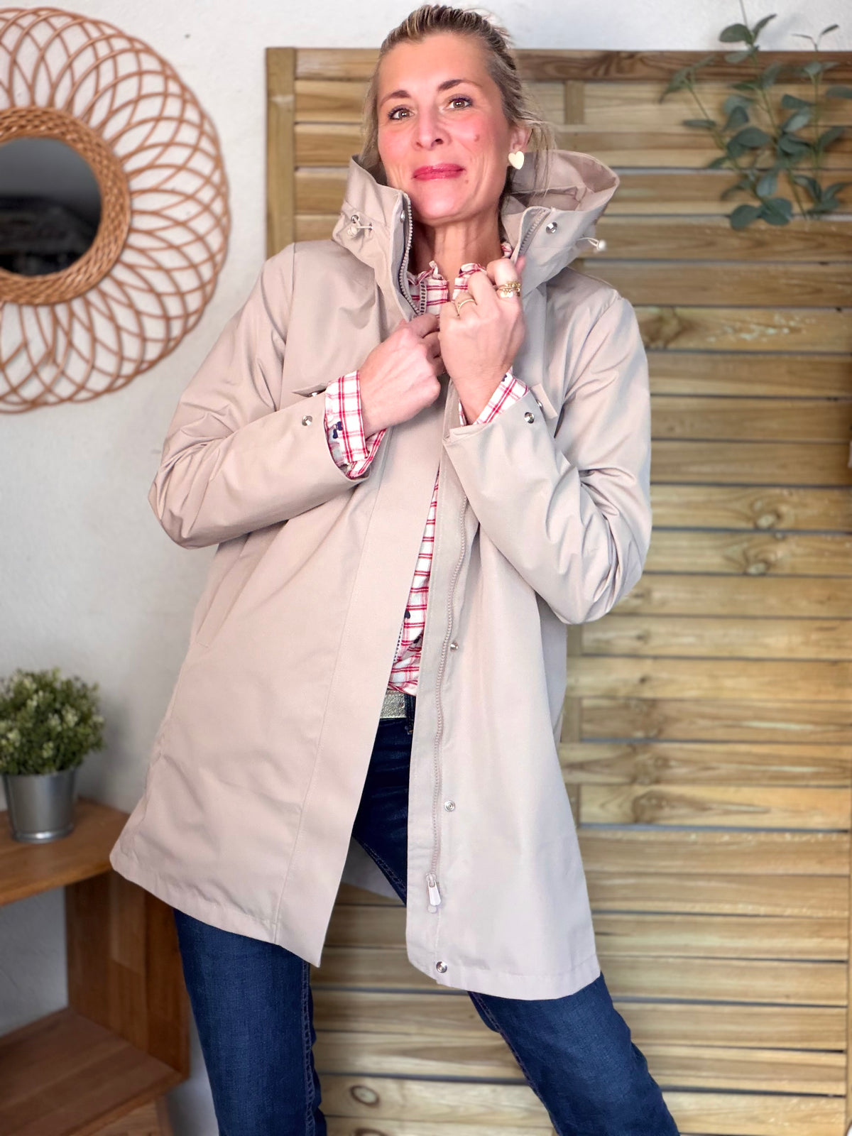 LAURA JO - Imperméable LAURENCE long - Beige • DÉSTOCKAGE