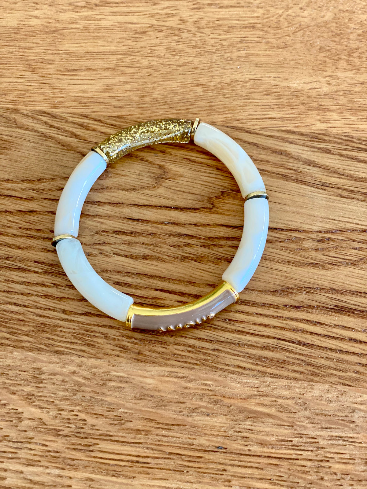 Bracelet élastique en résine multicolore Amour - ELLA (12 coloris au choix)