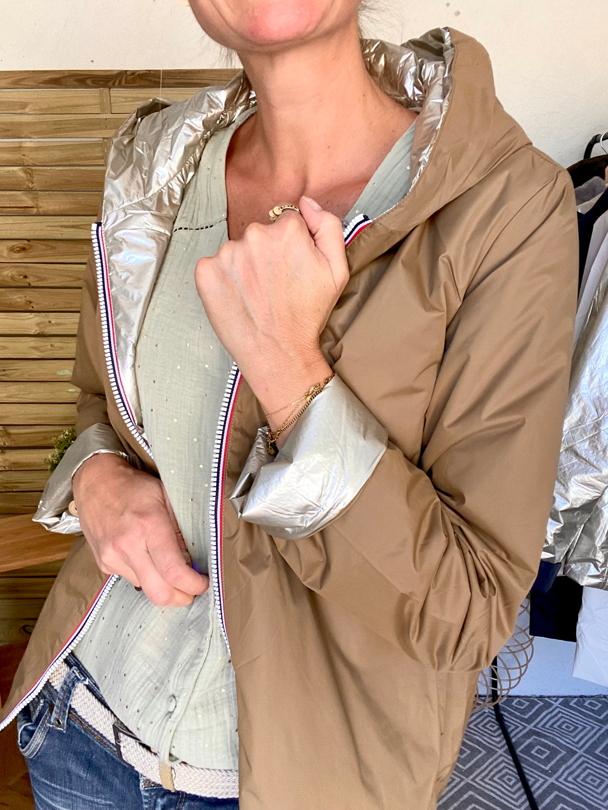 LAURA JO - Imperméable réversible rembourré LOUISON COURT - Camel/Doré