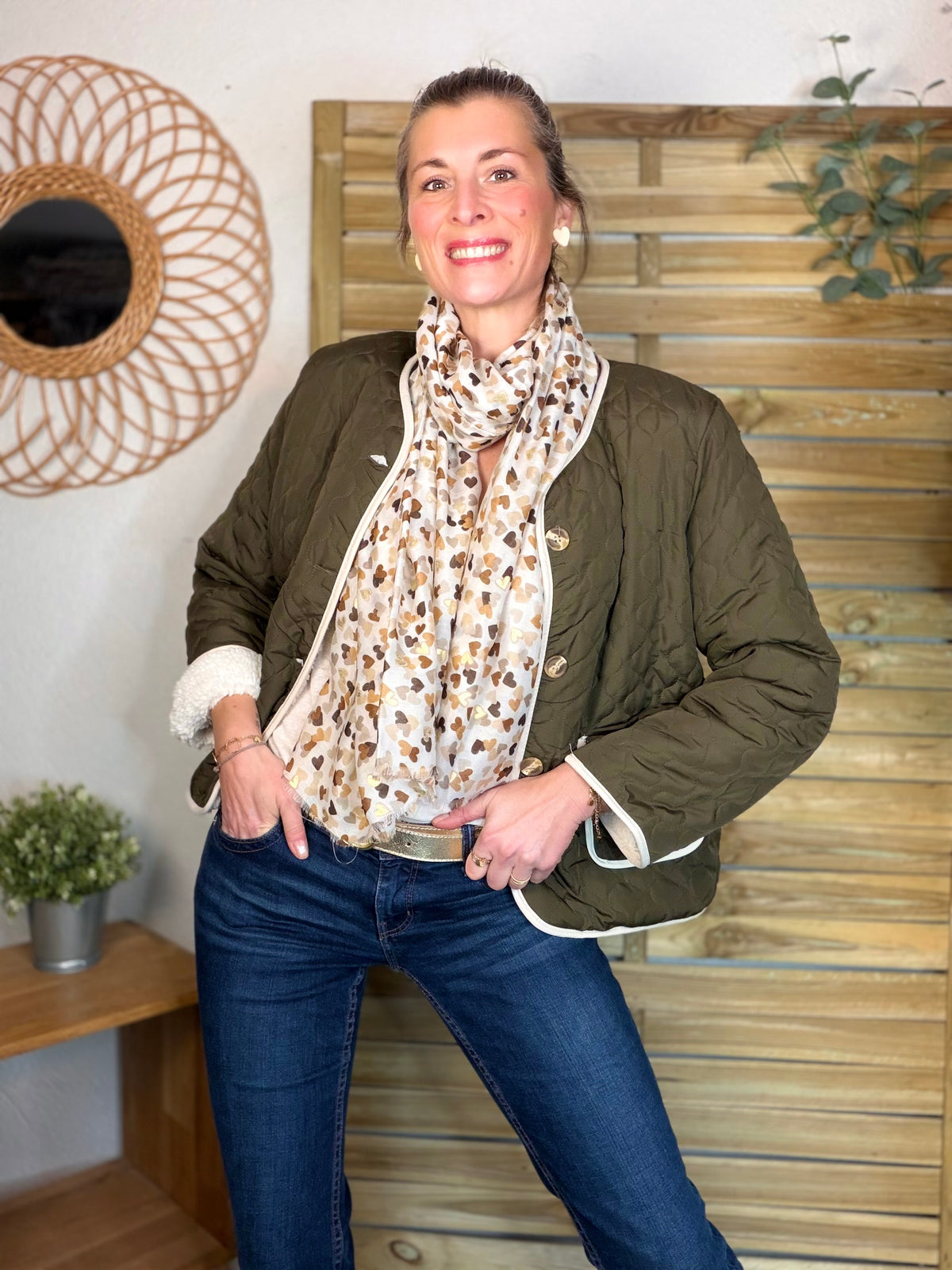 ⚡️ ARRIVAGE - Veste matelassée réversible Sherpa NOÉMIE Kaki