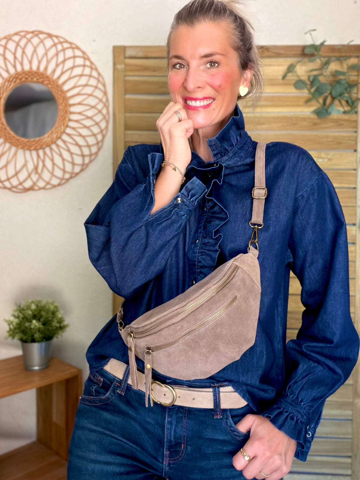 Chemise Denim brut col victorien SOPHIE