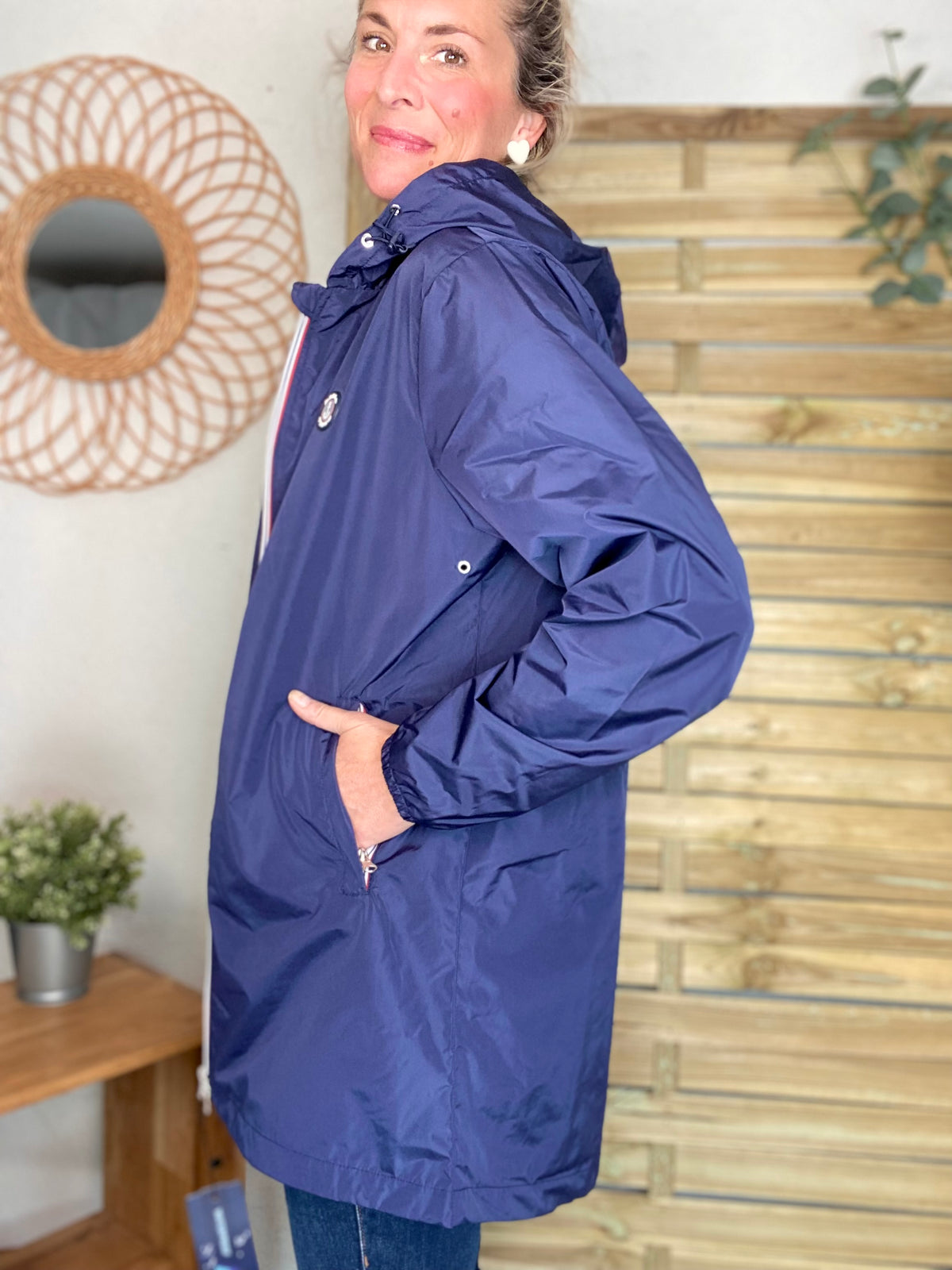 Imperméable doublé unisexe CÉLESTE - LE PETIT BRETON - Bleu Marine (taille petit) - FIN DE SÉRIE