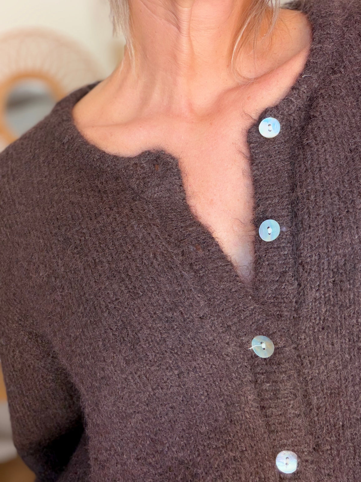 Gilet en maille MERYL - Chocolat brut
