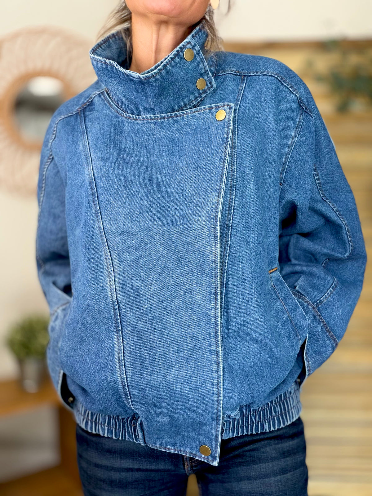 ⚡️ ARRIVAGE • Veste en jean oversized col montant ARIANE