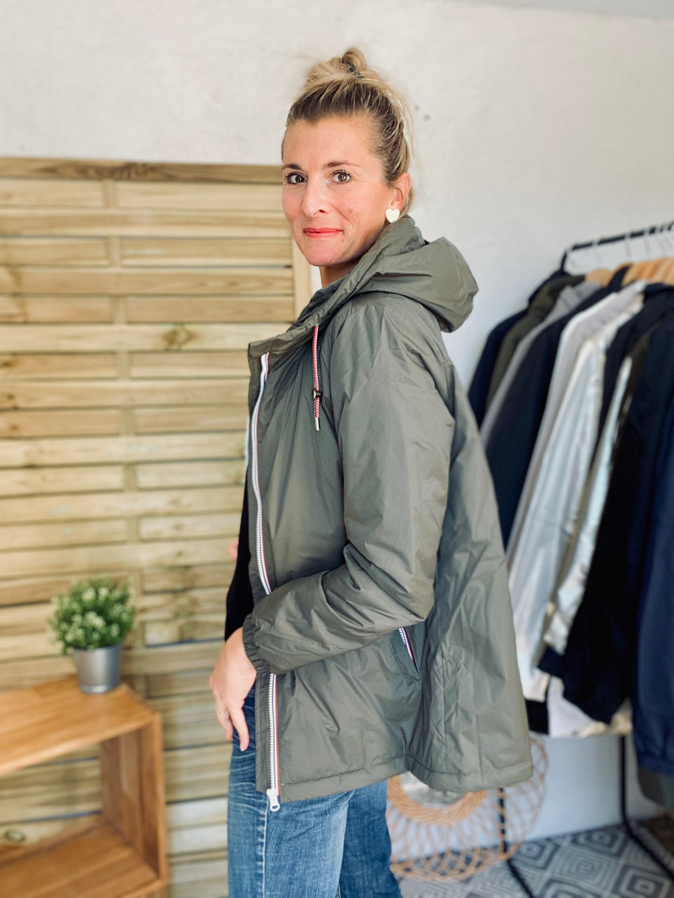 LAURA JO - Parka Imperméable THELMA MI-LONG fourré - Kaki