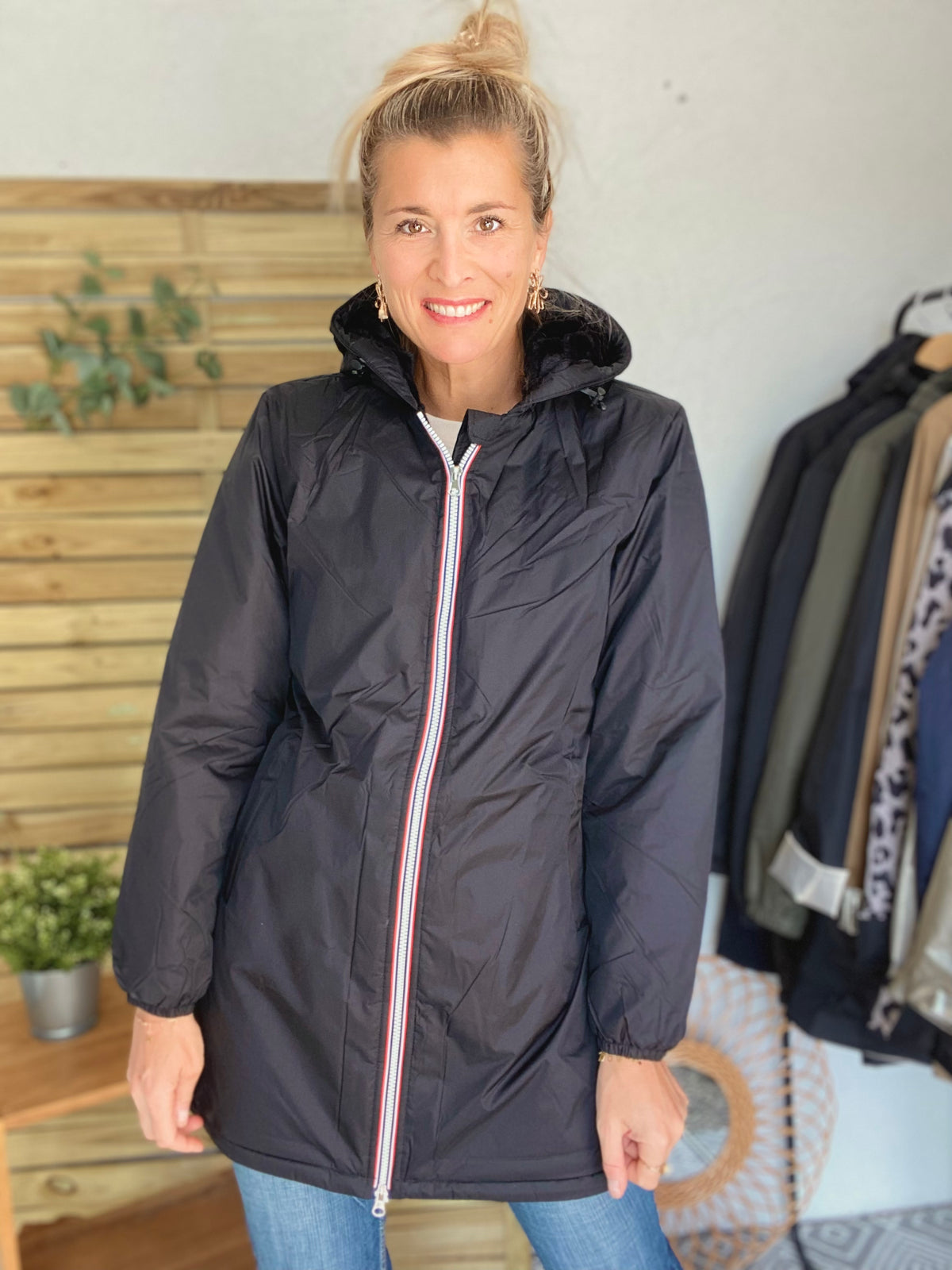 LAURA JO- Parka Imperméable LOUISE LONG fourré - Noir